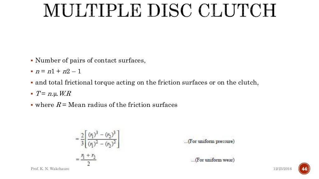 Pivot bearings and friction clutches