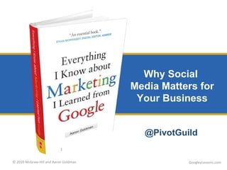Why Social  Media Matters for Your Business GoogleyLessons.com @PivotGuild 