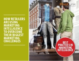 marketing intelligence
HOW RETAILERS
ARE USING
MARKETING
INTELLIGENCE
TO OVERCOME
THEIR BIGGEST
MARKETING
CHALLENGES BEST
PRACTICESIN
MARKETING
INTELLIGENCE
 