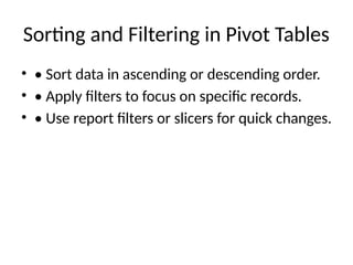 How to use Pivot_Tables_in_Excel for data analytics | PPTX