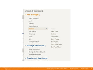 Piwik - Open Source Web Analytics Platform I   Mayﬂower GmbH I 14. Februar 2013 I 16
 