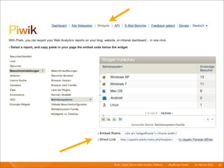 Piwik - Open Source Web Analytics Platform I   Mayﬂower GmbH I 14. Februar 2013 I 22
 