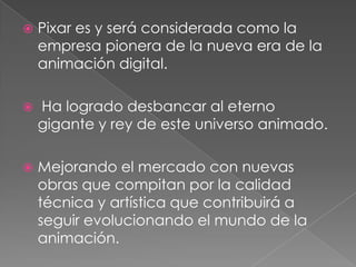 La estela marcada por Pixar tuvo muchos adeptos, prueba de ello fue también Final Fantasy: La fuerza interior (2002) en la que detrás estaba Columbia Pictures, una de las grandes empresas Hollywoodienses.