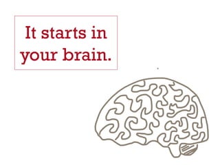 It starts in
your brain.
 