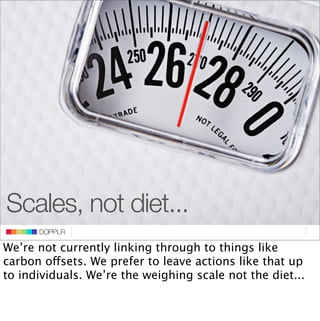 DOPPLR
Scales, not diet...
     DOPPLR
          DOPPLR

We’re not currently linking through to things like
Where next?
ca...