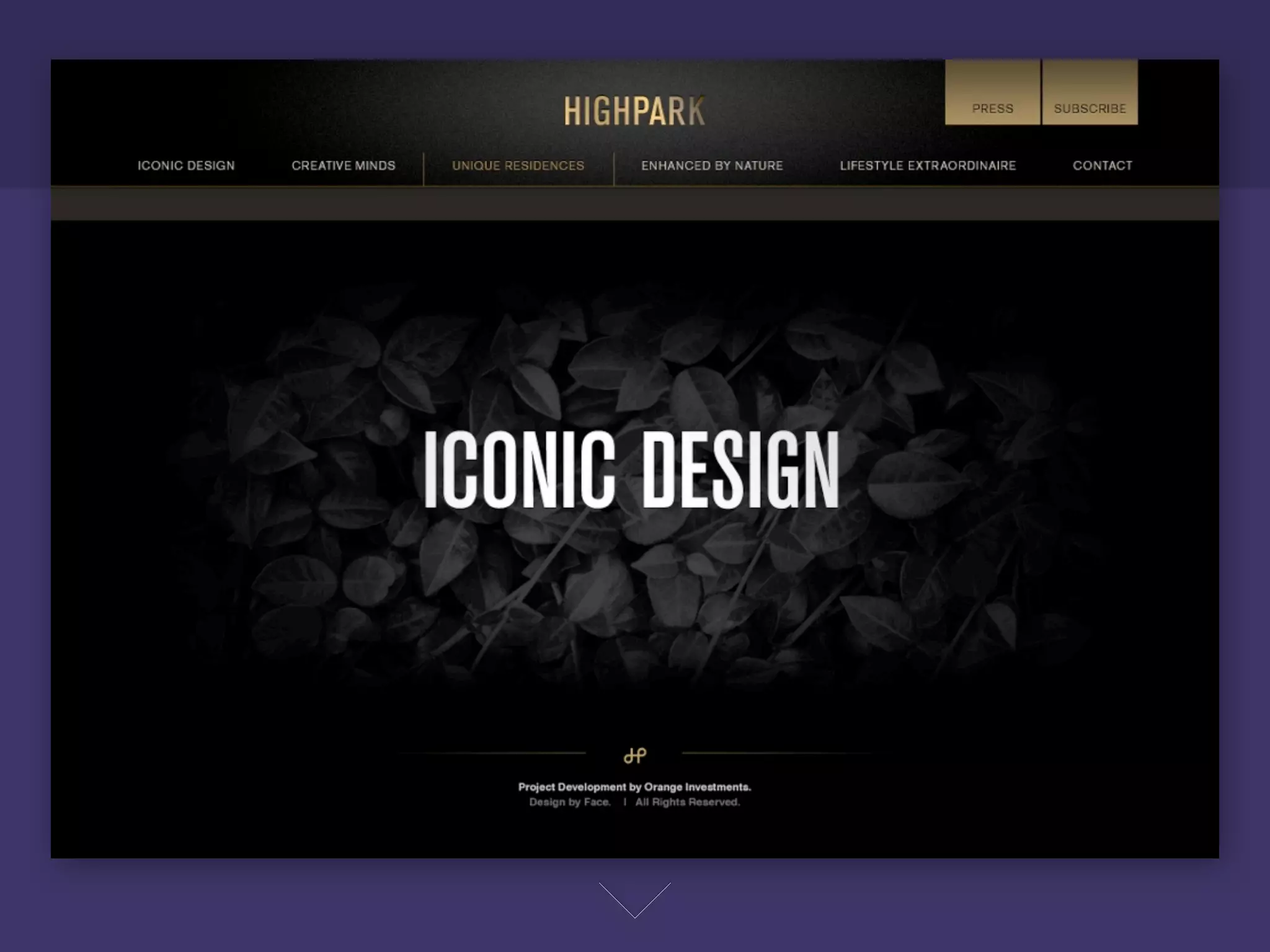 Highpark es un residencial en San Pedro. Este
sitio fue el segundo rediseño que se hizo del
sitio, ya que el primero que diseñamos resultó
ser "demasiado innovador" para el tipo de
audiencia que se contaba, ya que
originalmente el primer sitio se diseño
pensando en las dinámicas de iPad y el
mercado no estaba familiarizado con esto.
Este sitio resultó en una síntesis del primero,
donde se mantuvieron solo los elementos más
importantes, y con un diseño más sobrio y
elegante.
 