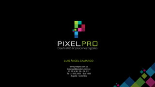 LUIS ÁNGEL CAMARGO 
www.pixelpro.com.co 
luisangel@pixelpro.com.co 
Cr 10 N 96 29 – Of. 211 
Tel (1) 610 2453 - Ext 1008 
Bogotá - Colombia 
