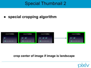 Special Thumbnail 2

● special cropping algorithm




     crop center of image if image is landscape
 