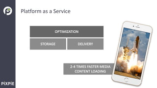 Platform	as	a	Service
2-4	TIMES	FASTER	MEDIA	
CONTENT	LOADING
OPTIMIZATION
STORAGE DELIVERY
 
