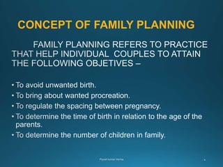 CONCEPT OF FAMILY PLANNING
 