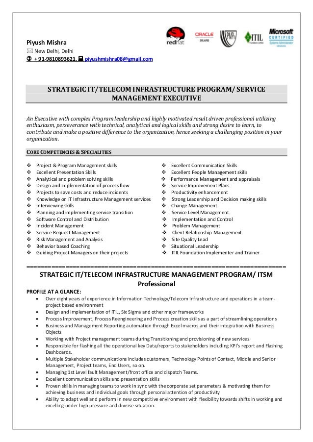 piyush mishra resume 2016 problem management resumes