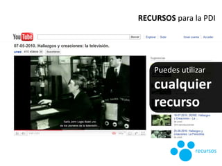 Puedes utilizar
cualquier
recurso
RECURSOS para la PDI
recursos
 