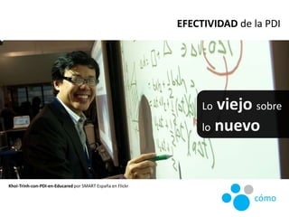 Lo viejo sobre
lo nuevo
Khoi-Trinh-con-PDI-en-Educared por SMART España en Flickr
EFECTIVIDAD de la PDI
cómo
 