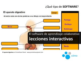¿Qué tipo de SOFTWARE?
El aparato digestivo en Promethean Planet www.prometheanplanet.com
El software de aprendizaje colab...