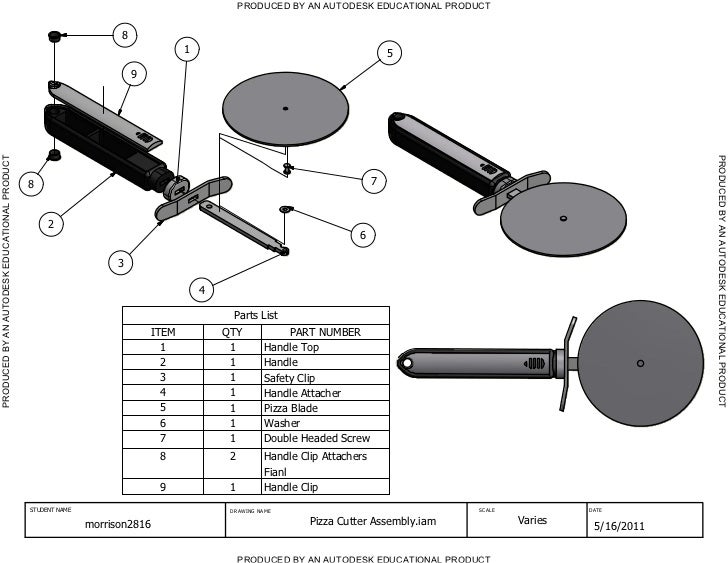 Pizza cutter multiview