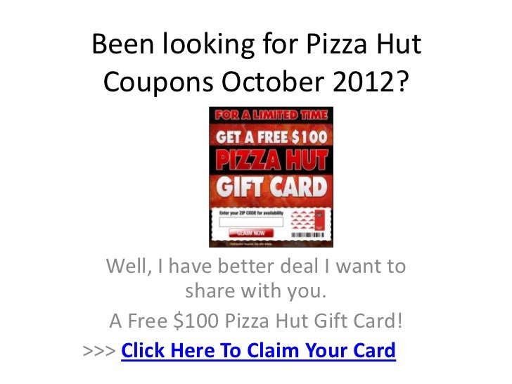 Coupon deal for pizza hut