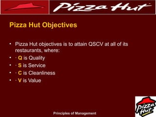 pizza hut objectives
