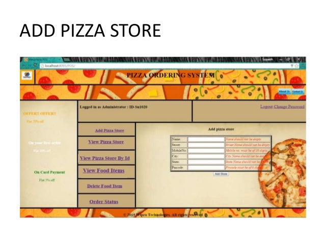 Pizza Ordering System Pizza Ordering System