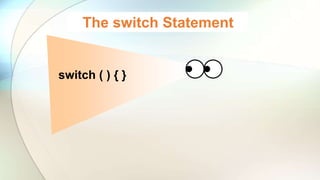 The switch Statement
switch ( ) { }
 