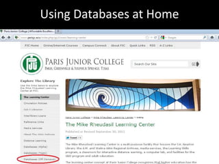 Using Databases at Home
 