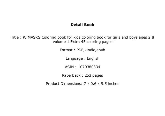 Download Pj Masks Coloring Book For Kids Coloring Book For Gi