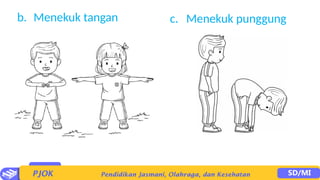 b. Menekuk tangan c. Menekuk punggung
 