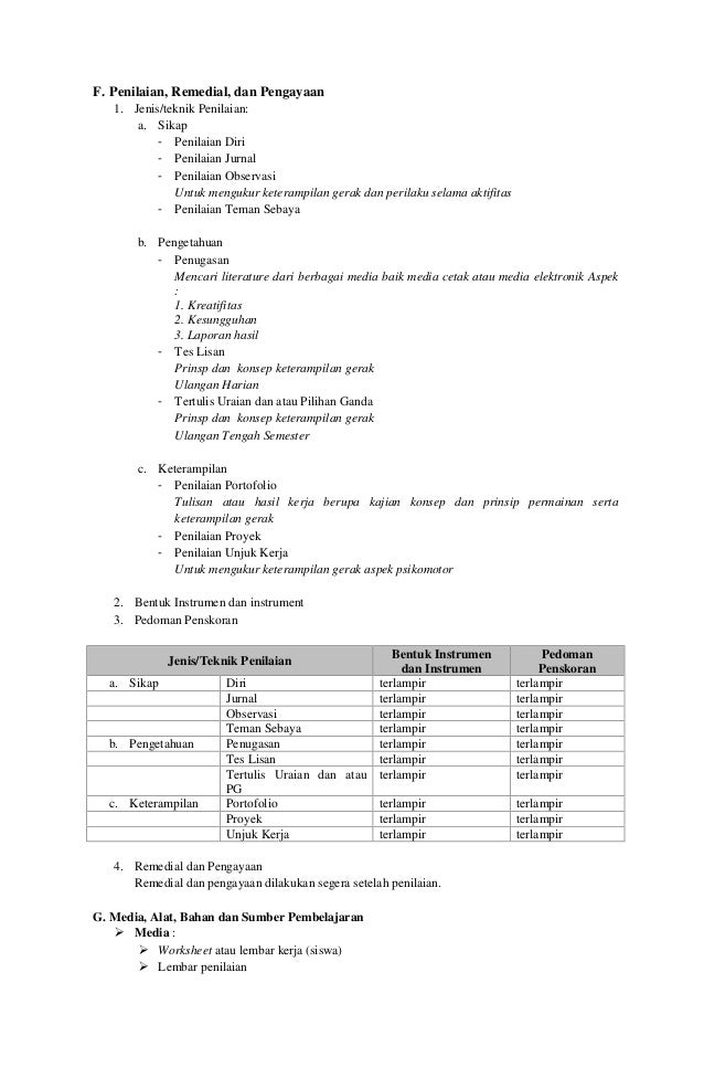 RPP SMA PJOK Kelas XI