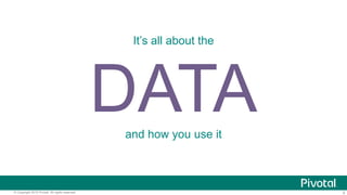 4© Copyright 2015 Pivotal. All rights reserved.
It’s all about the
DATAand how you use it
 