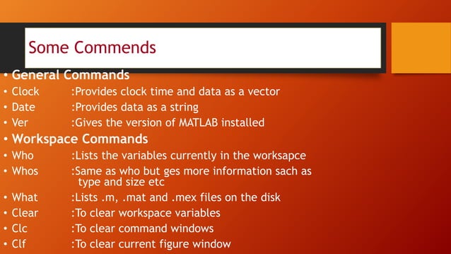 Basic matlab and matrix | PPTX | Computing | Technology & Computing