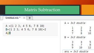 Basic matlab and matrix | PPTX