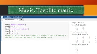 Basic matlab and matrix | PPTX