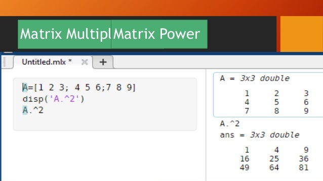 Basic matlab and matrix