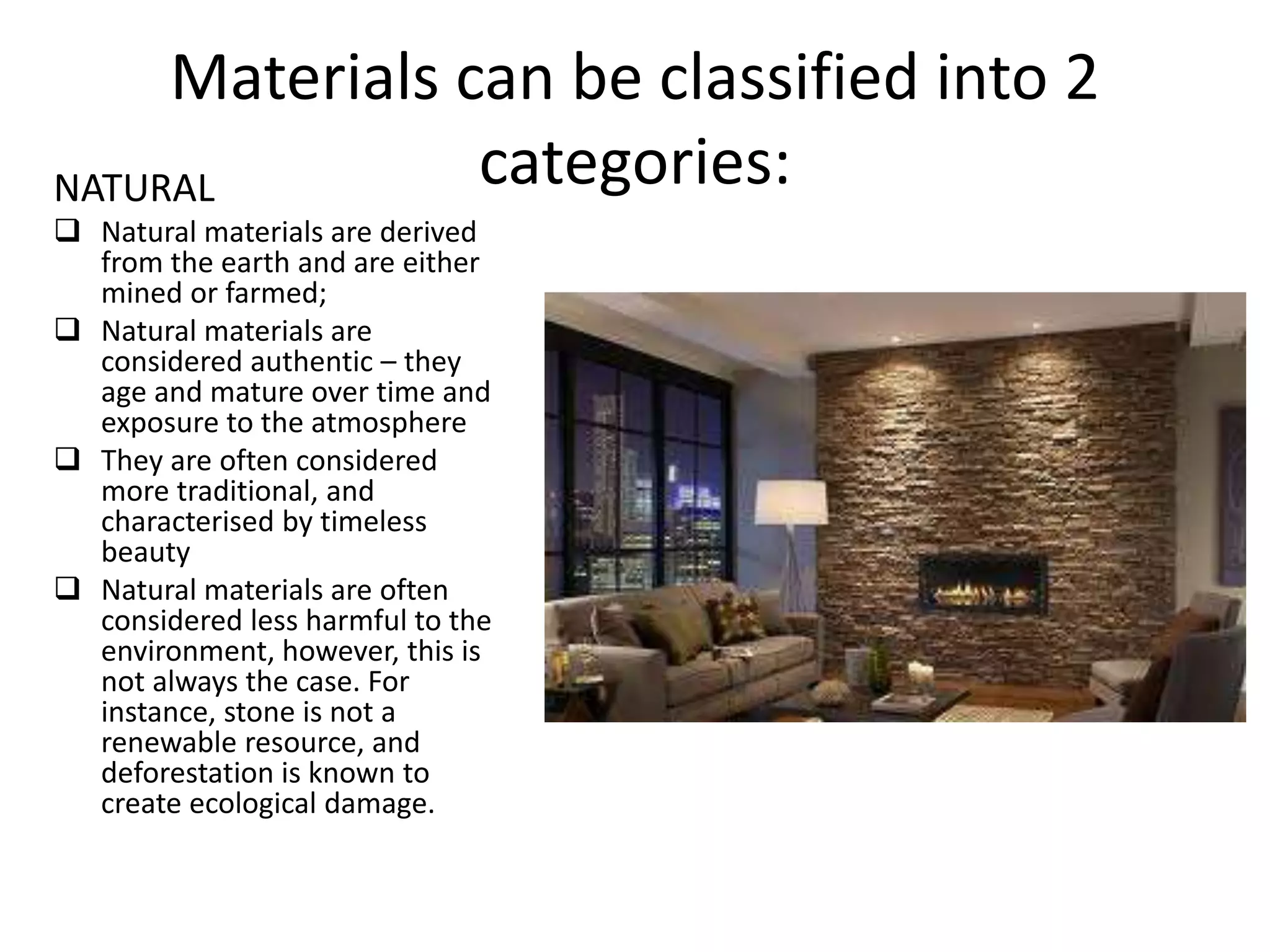 NATURAL AND MAN MADE MATERIALS | PPTX