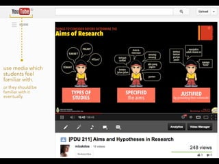 ]

use media which
students feel
familiar with.
or they should be
familiar with it
eventually.
 