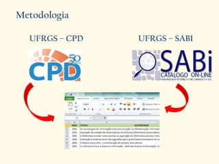 Metodologia
UFRGS – CPD UFRGS – SABI
 