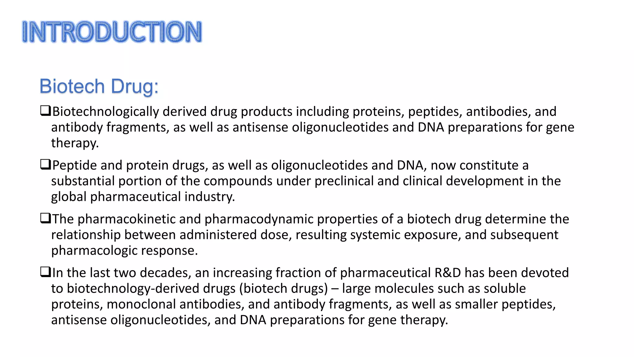 Pharmacokinetics and Pharmacodynamics of biotechnological products | PPTX