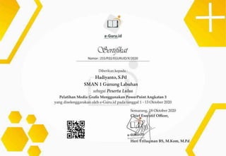 Hadiyanto, S.Pd
SMAN 1 Gunung Labuhan
 
