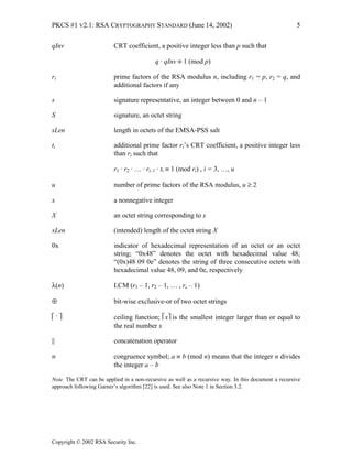 Pkcs#1 V2.1 (Cryptography Standard) Included #2,#4 | PDF