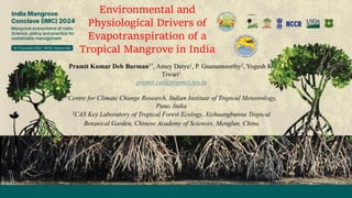 thumbnail of  Environmental and Physiological Drivers of Evapotranspiration of a Tropical Mangrove in India