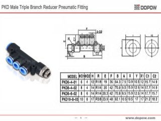 PKD Male Triple Branch Reducer Pneumatic Fitting