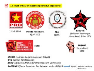 14. Lambang / simbol PKI di tempat umum, kaus, stiker, spanduk, karnaval, dllR
PAYAKUMBUH
SAMPANG
Tasikmalaya
 