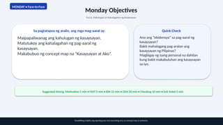 Comprehensive Grade 11 Filipino History and Society Lesson Plan for ...