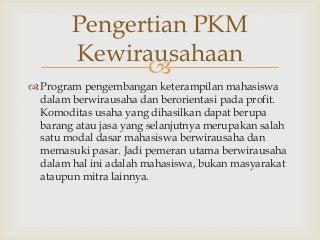  Pkm kewirausahaan 