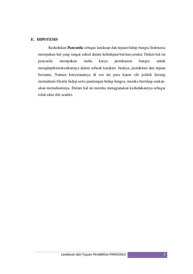 Landasan Dan Tujuan Pendidikan Pancasila