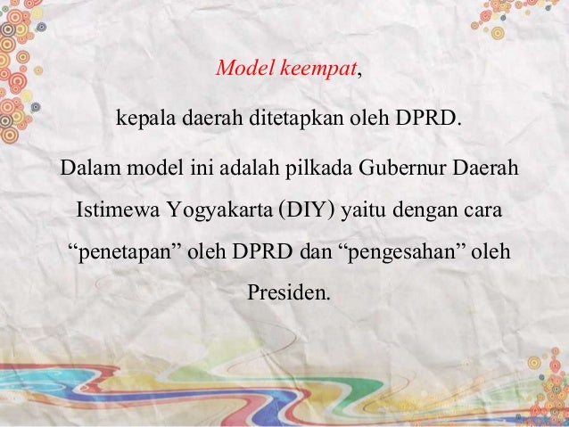 Sistem Pemilihan Kepala Daerah