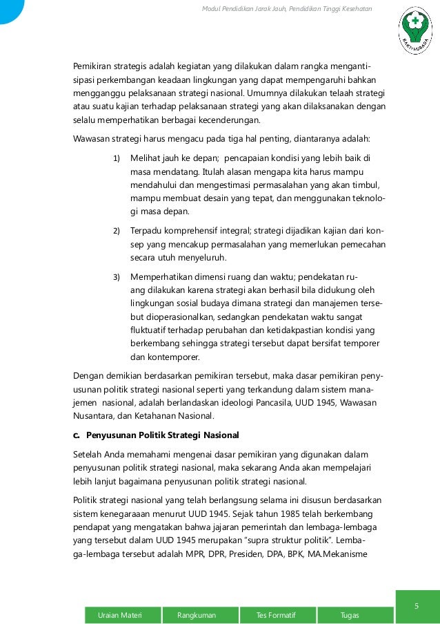 Pertanyaan Politik Dan Strategi Nasional