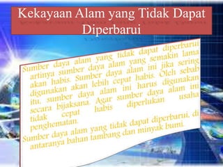 Kekayaan Alam yang Tidak Dapat
Diperbarui
 