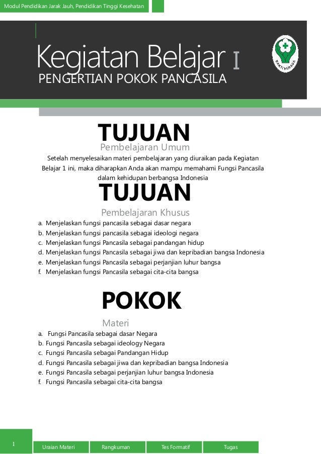 Pengertian Pokok Pancasila