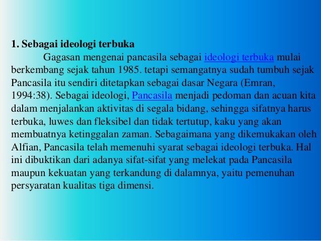 Pkn pancaila sebagai ideologi yangterbuka Pkn pancaila sebagai ideologi yangterbuka