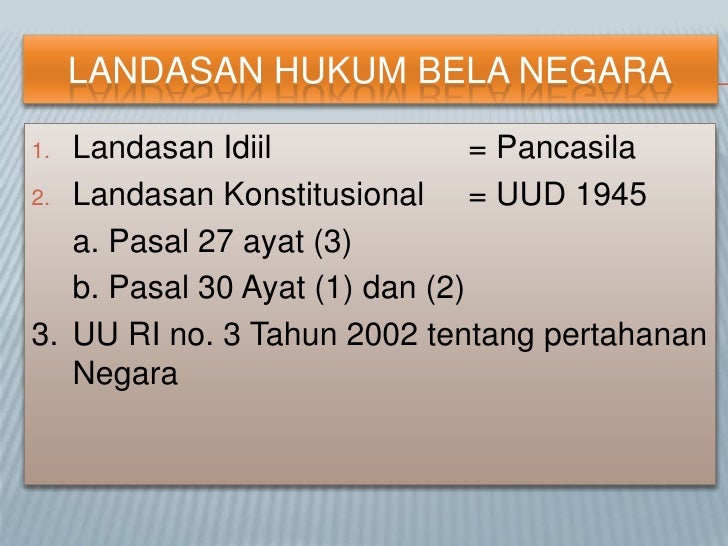 Sebutkan Landasan Hukum Bela Negara Enak